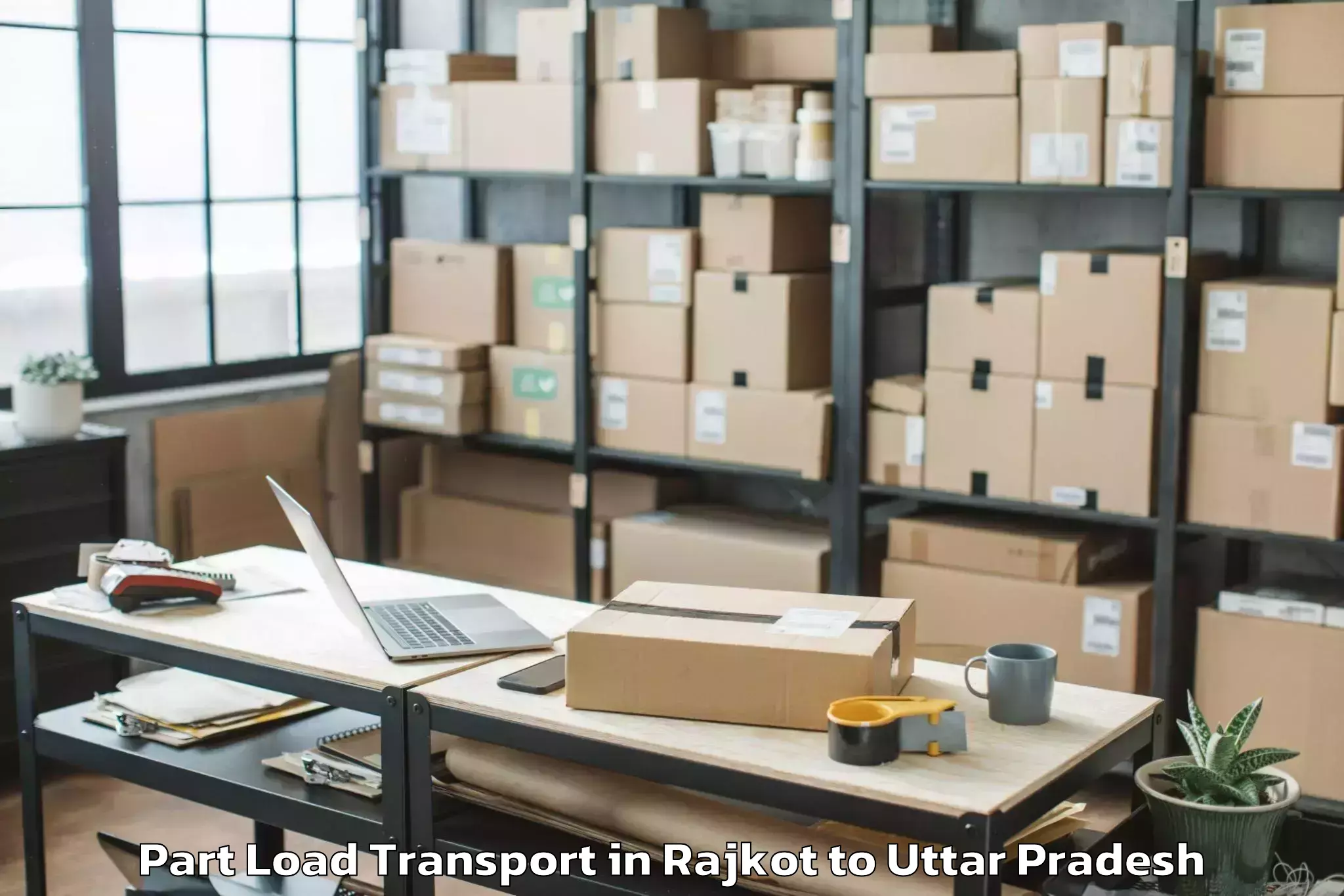 Get Rajkot to Prayagraj Airport Ixd Part Load Transport